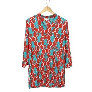 Escapada Seahorse Print Tunic Top Beach Cover Up Size Small